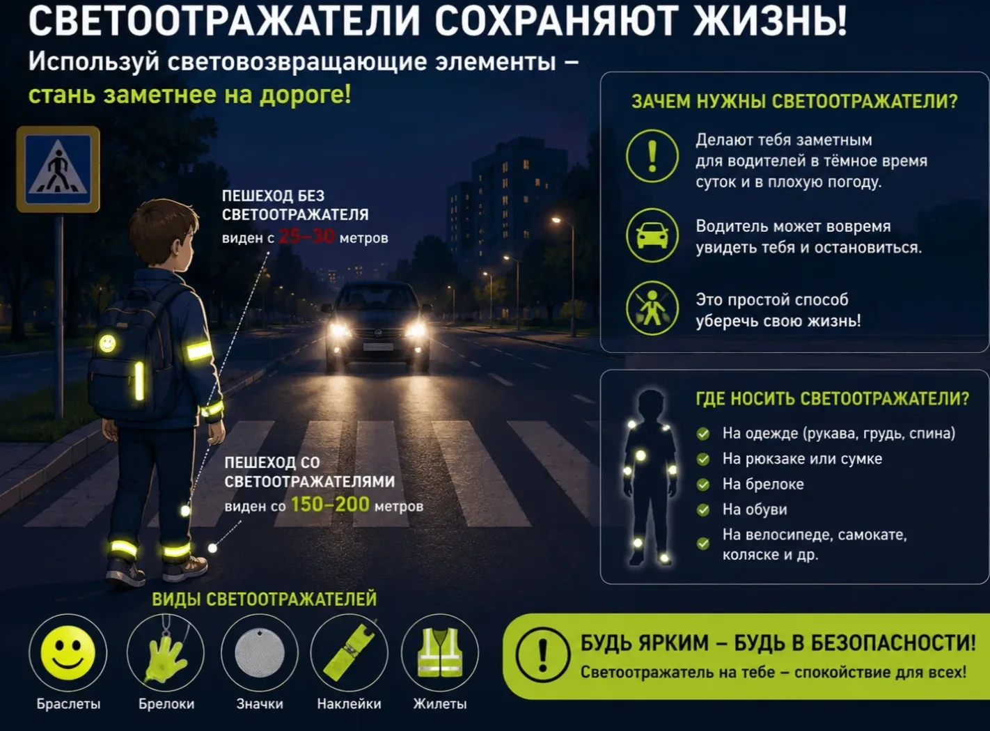 Светоотражатели сохраняют жизнь❗