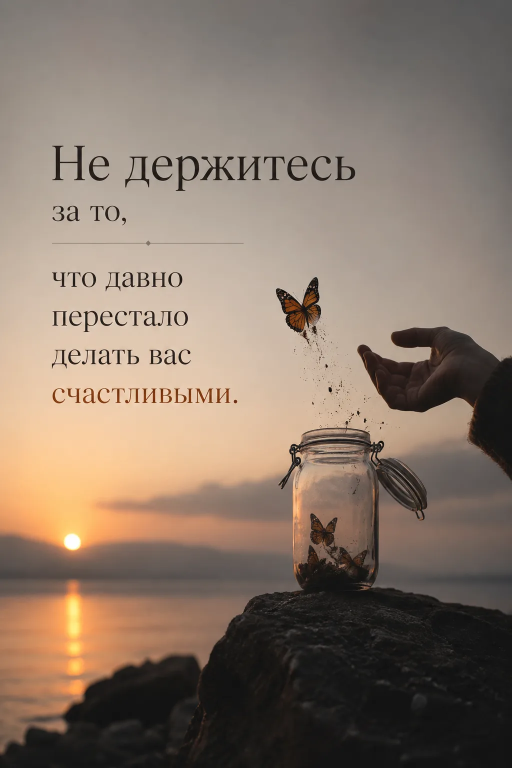 Не держитесь за то, что давно перестало делать вас счастливыми.