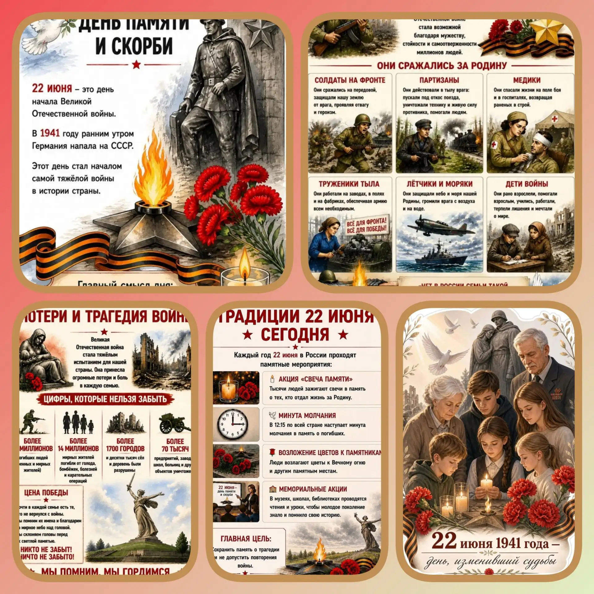 22 июня — одна из самых печальных дат в истории России — День памяти и скорби — день начала Великой 
