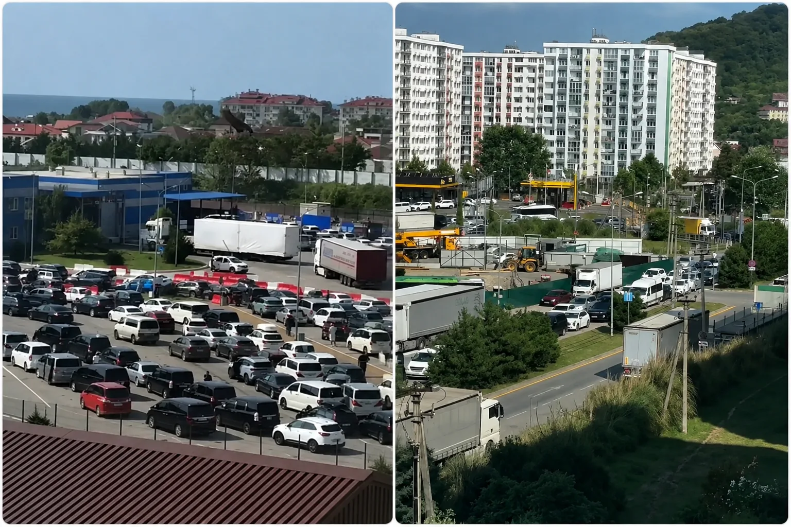 🚗 Сегодня утром на российско-абхазской границе вновь наблюдалась большая пробка.