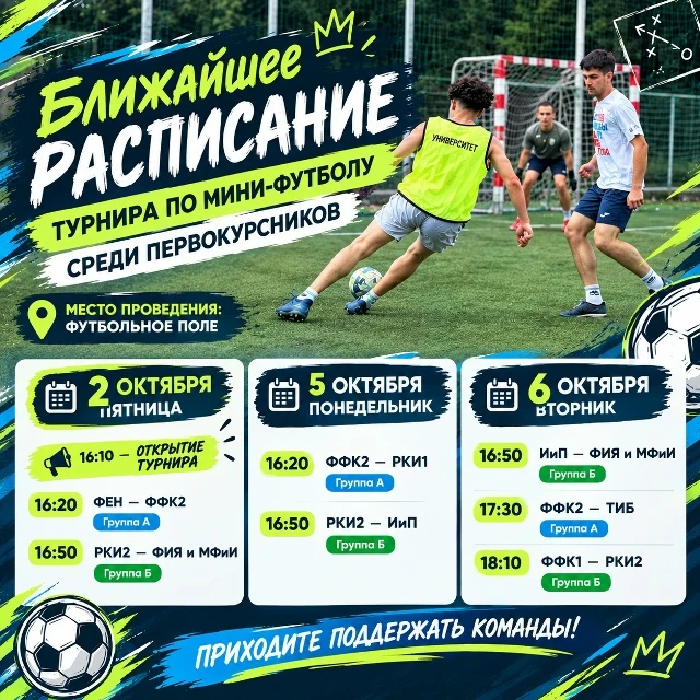 Турнир по мини футболу среди первокурсников! ⚽