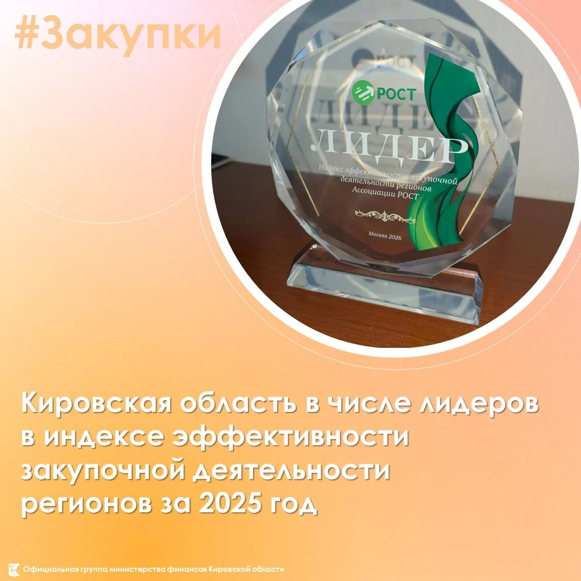 ⚡️ Кировская область в числе лидеров в индексе эффективности закупочной деятельности ре...