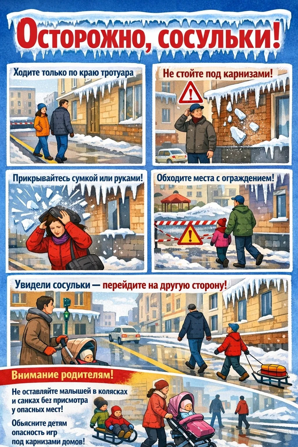 ❗️ Осторожно: сосульки!