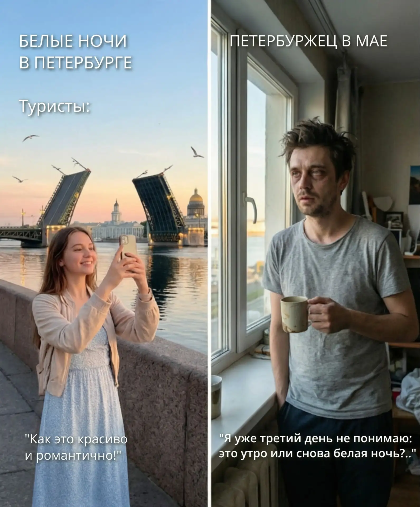 Белые ночи — это период, когда ночью не становится по-настоящему темно. Солнце лишь нем...