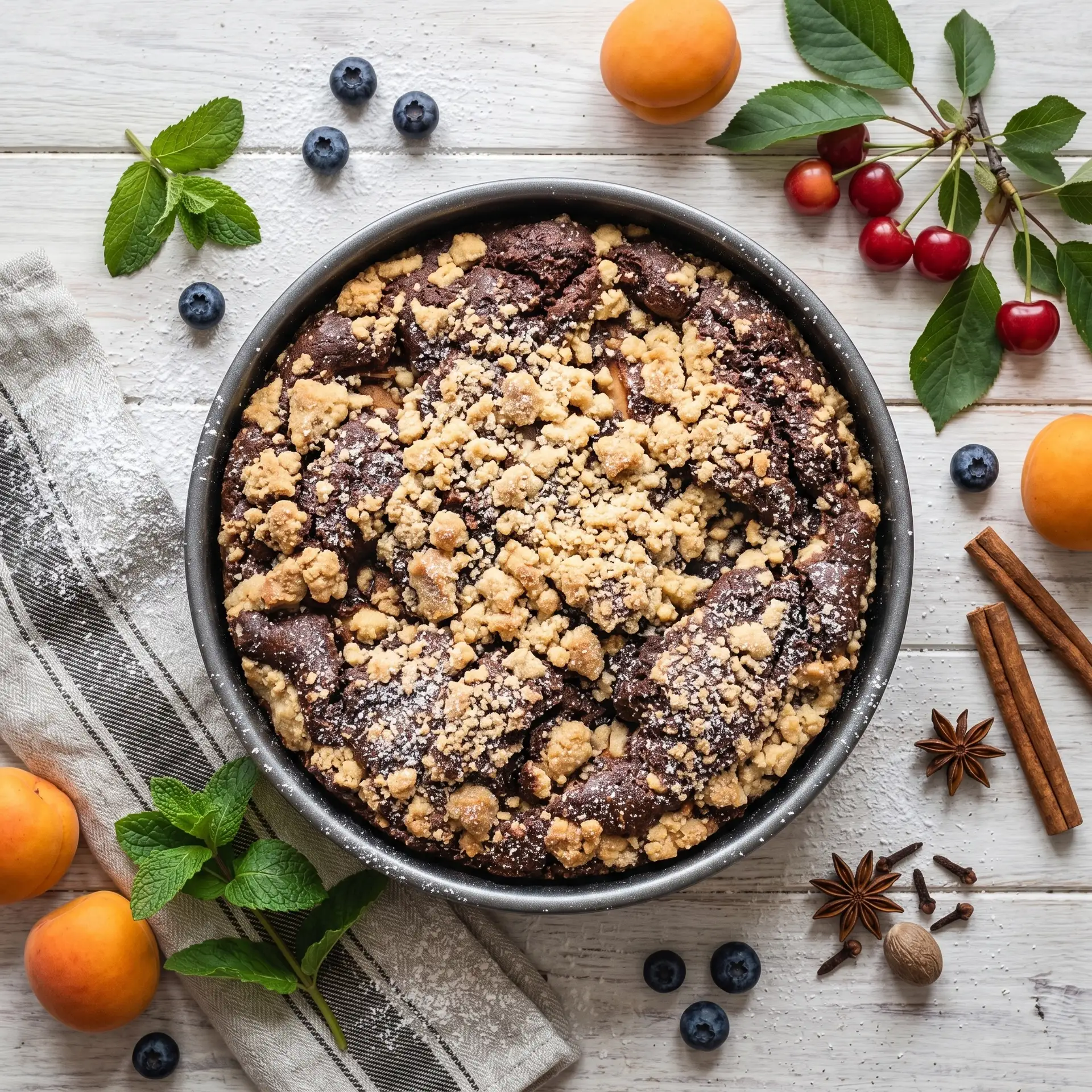 🥧 ШОКОЛАДНО-ТВОРОЖНЫЙ ПИРОГ С ЯБЛОКАМИ И ПЕСОЧНОЙ КРОШКОЙ