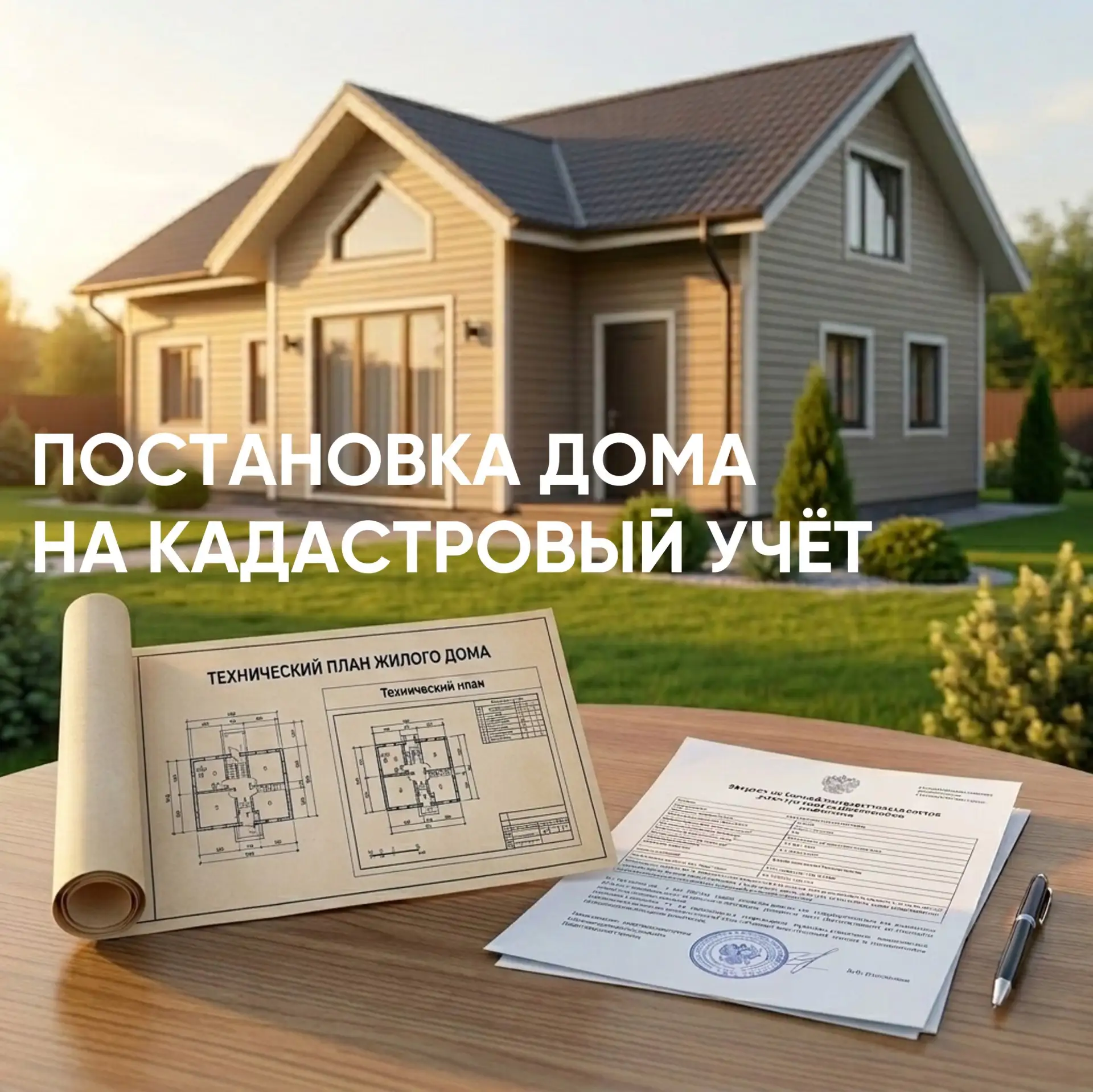 ❗По закону РФ построенный жилой дом необходимо поставить на кадастровый учёт.