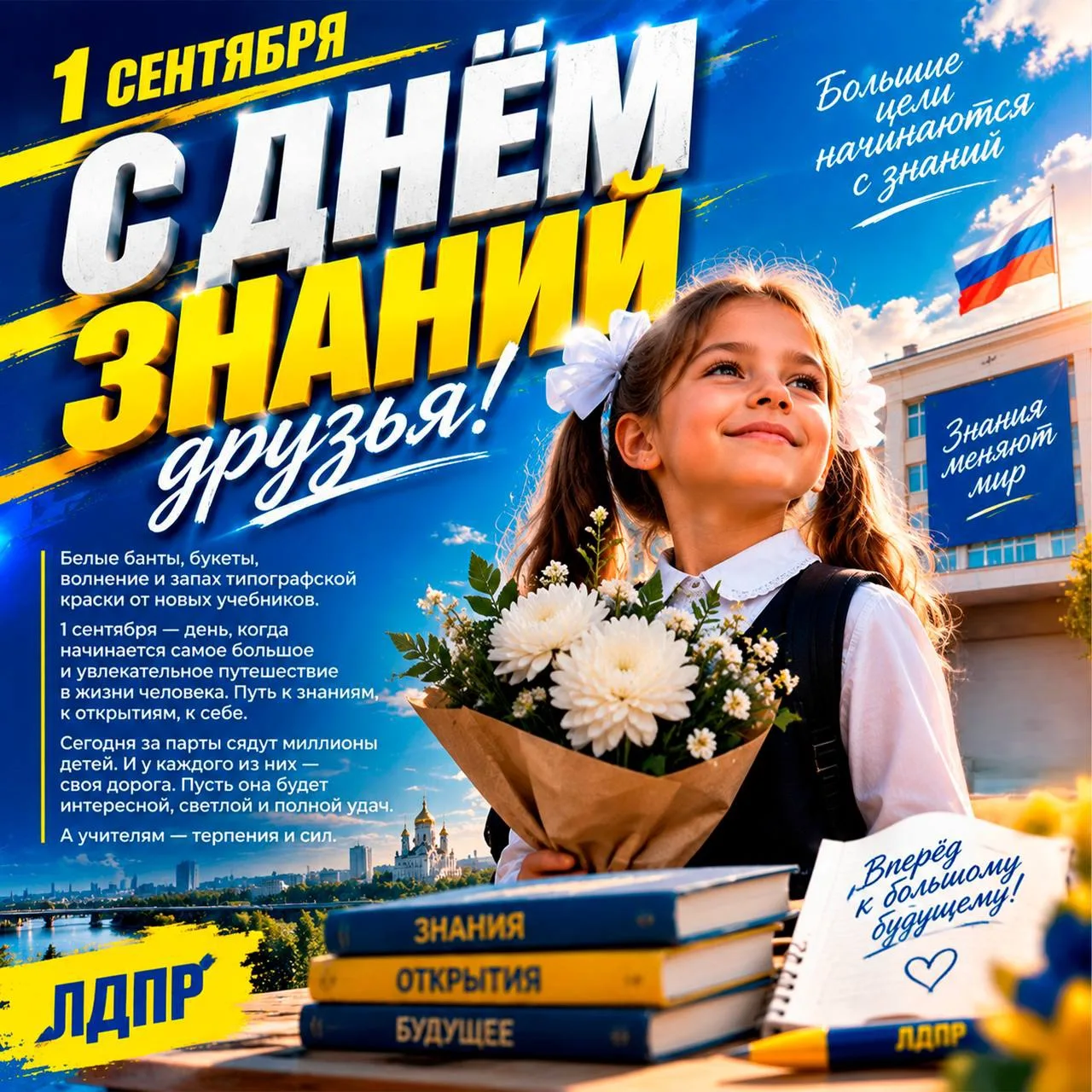 Сегодня мы отмечаем один из самых важных и значимых дней в нашей стране — 1 сентября, Д...