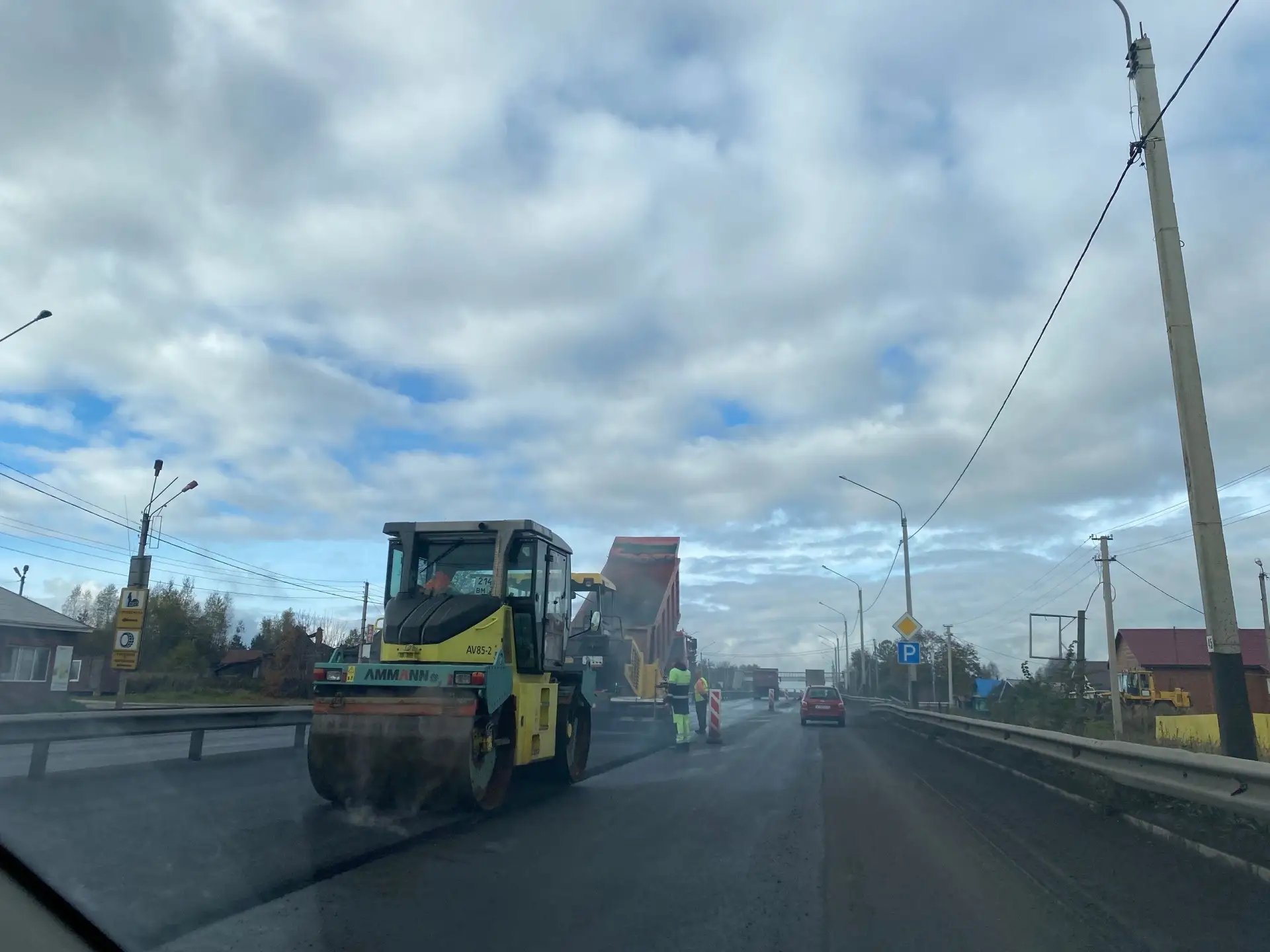 Ремонт дороги в Лихой Пожне