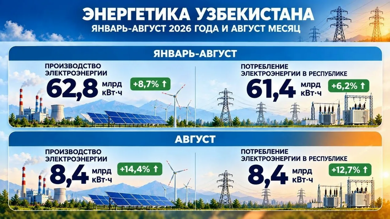 Узбекистан нарастил производство электричества.