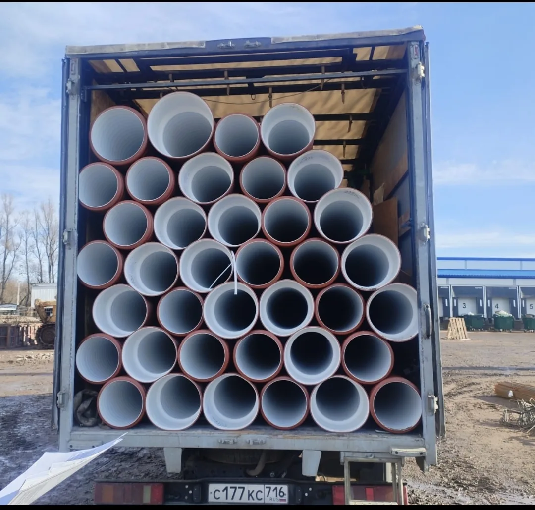 Доставка 🚚 гофрированных труб для #водоотведения по регионам РФ с завода напрямую на ваш объект 👍