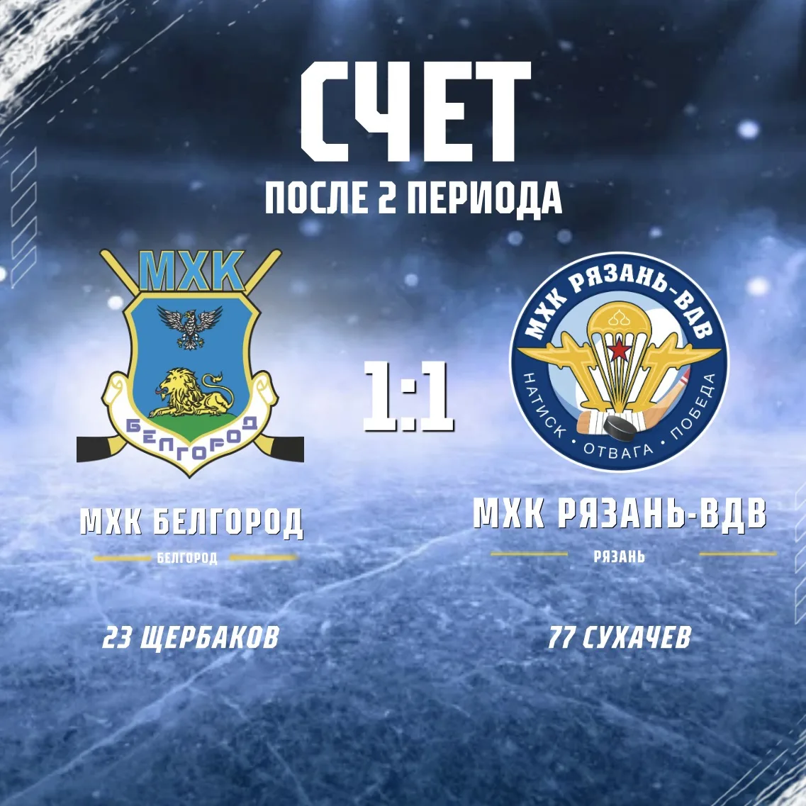 #РХЛ Ничья 1:1 — судьба матча решится в заключительной двадцатиминутке!