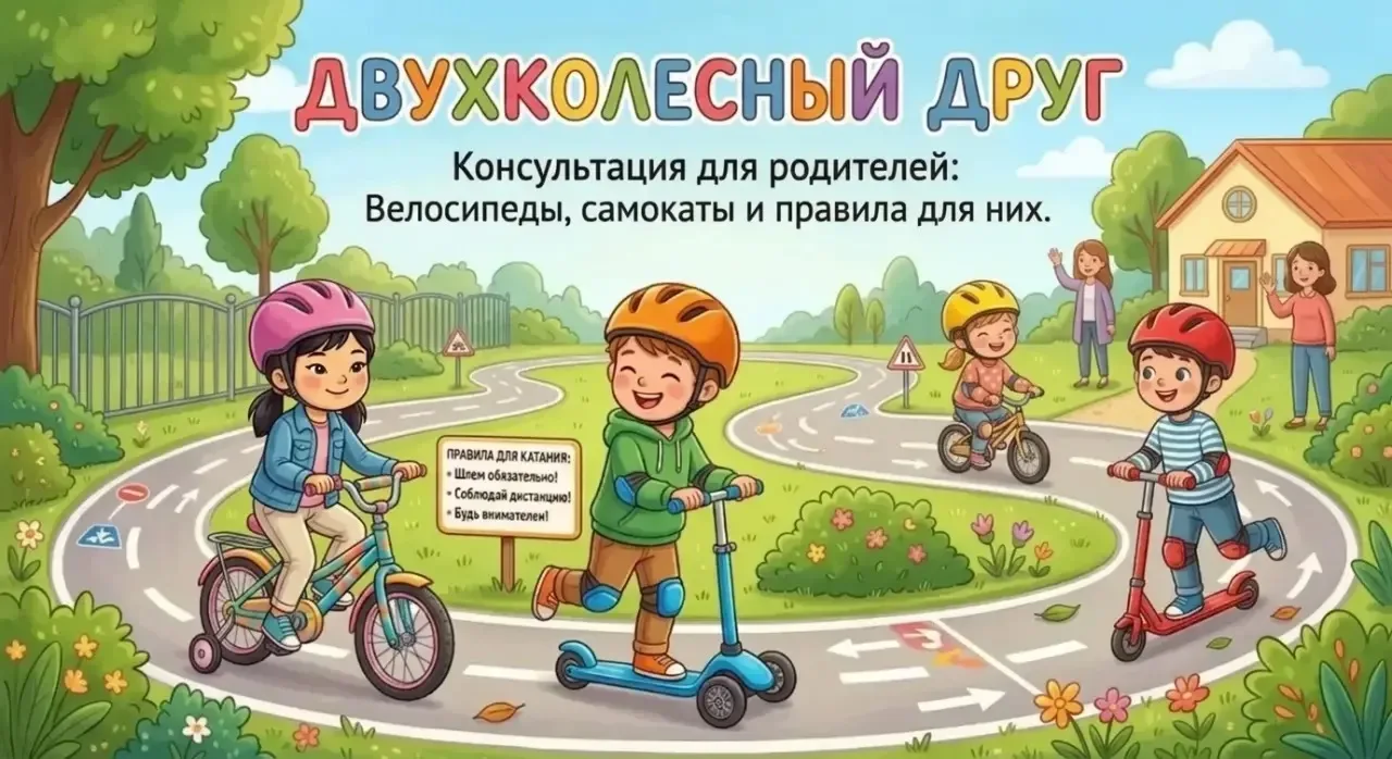 🚲 Двухколесный друг: велосипеды, самокаты и важные правила для детей.