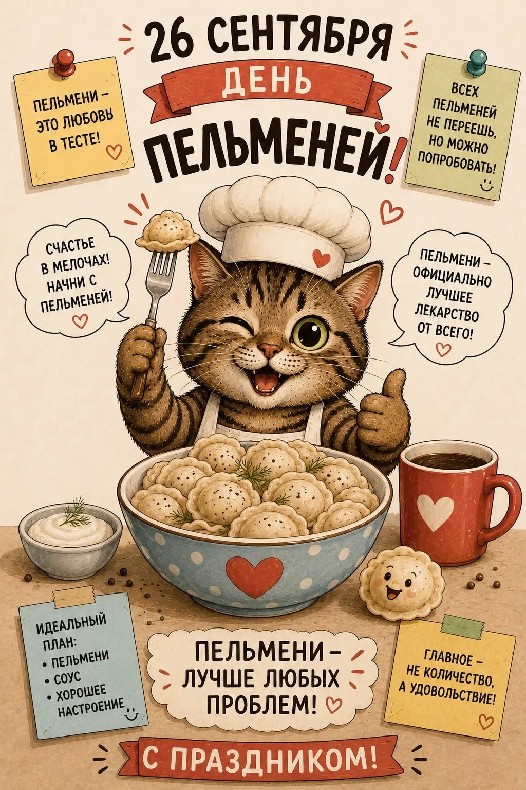 26 сентября - неофициальный праздник День Пельменей 🥟