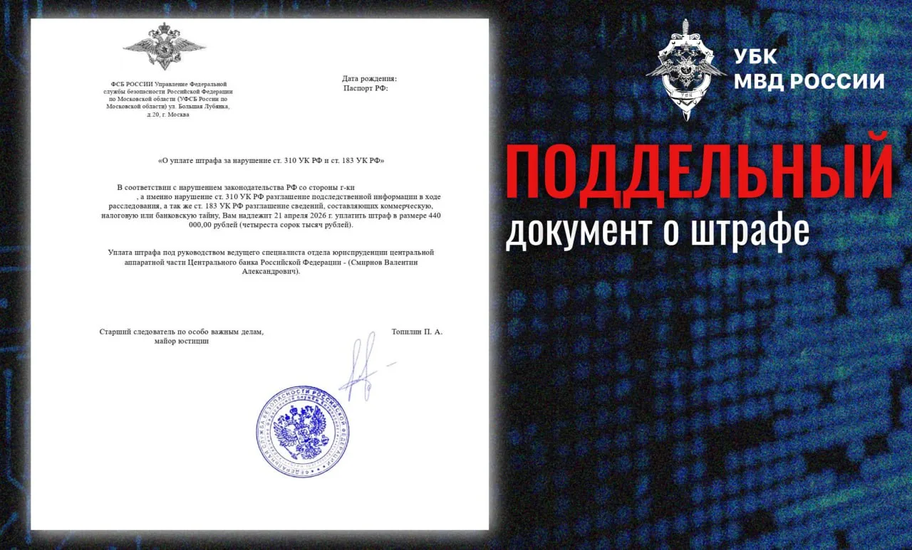 📄 Популярный прием аферистов - фиктивные документы о привлечении к уголовной ответстве...