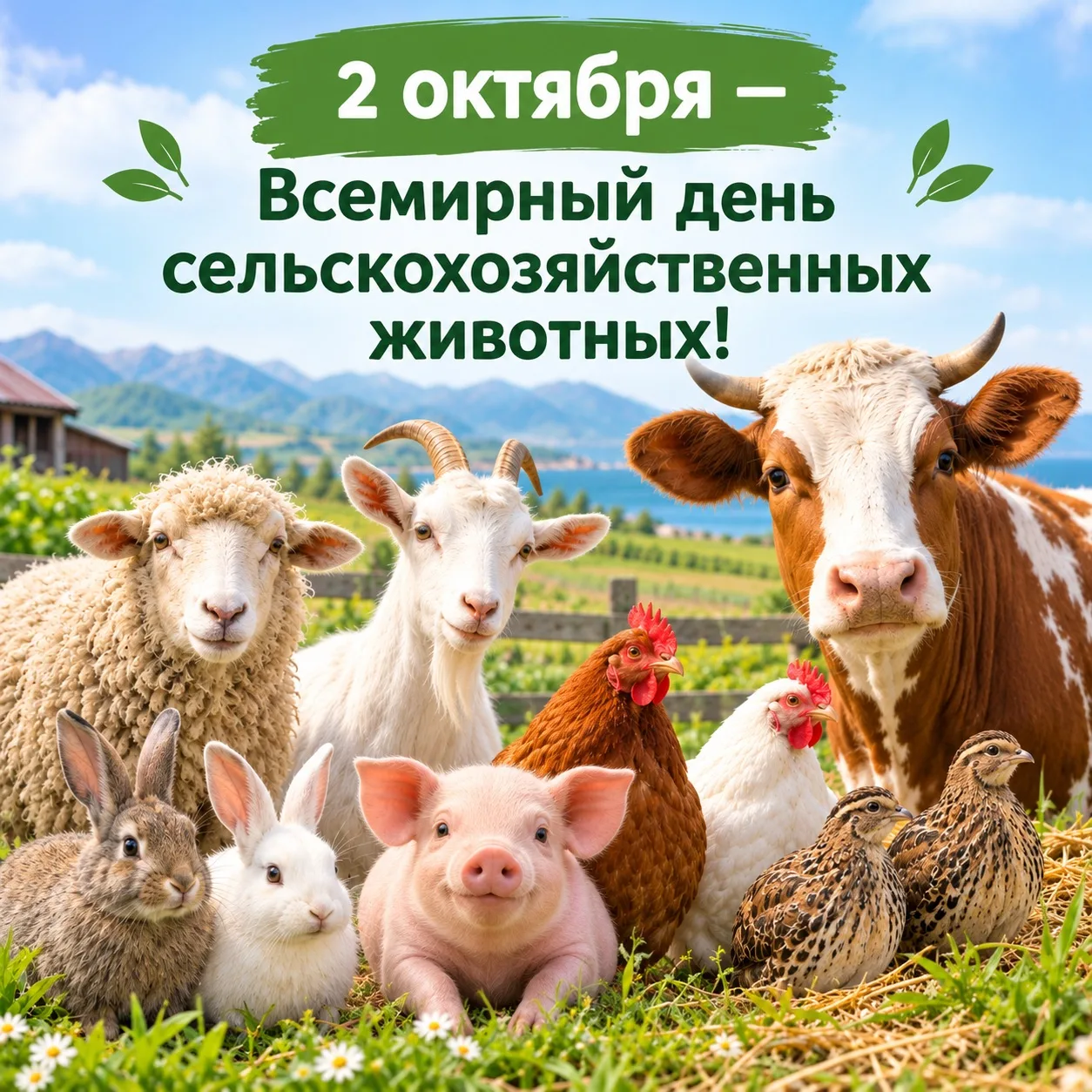 🐄🐖🐔2 октября — Всемирный день сельскохозяйственных животных! 🐑🐇🐐
