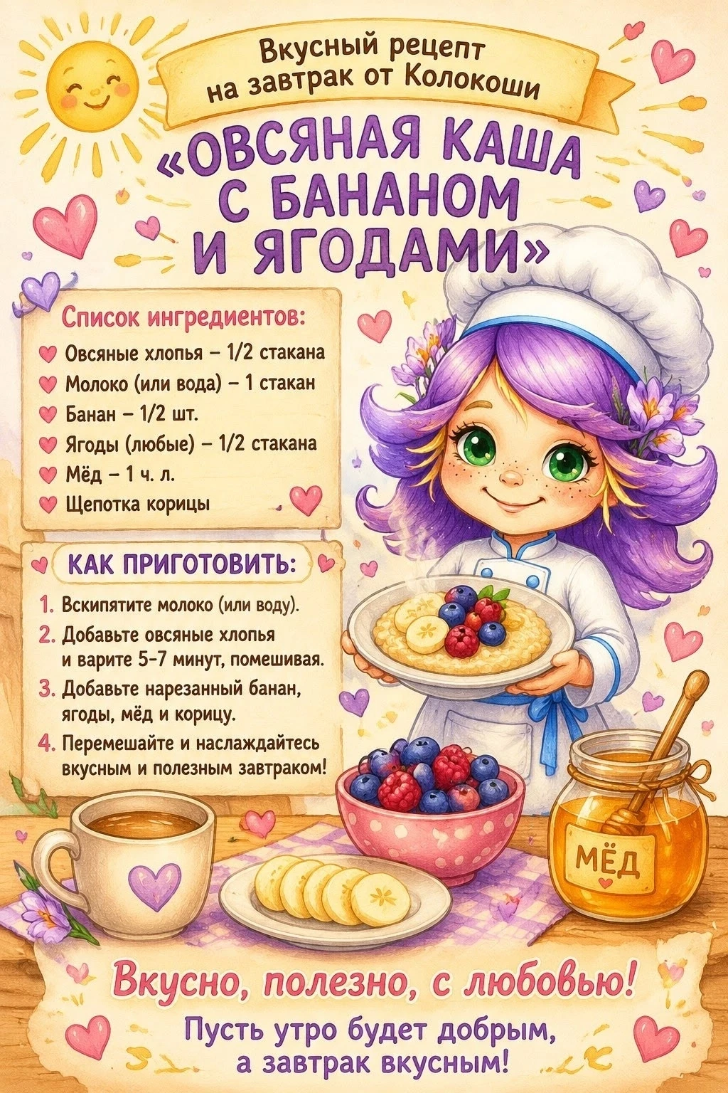 🌅 Доброе утро!

Сегодня наша любимая Колокоша приготовила для вас идеальный завтрак — нежный, сладк