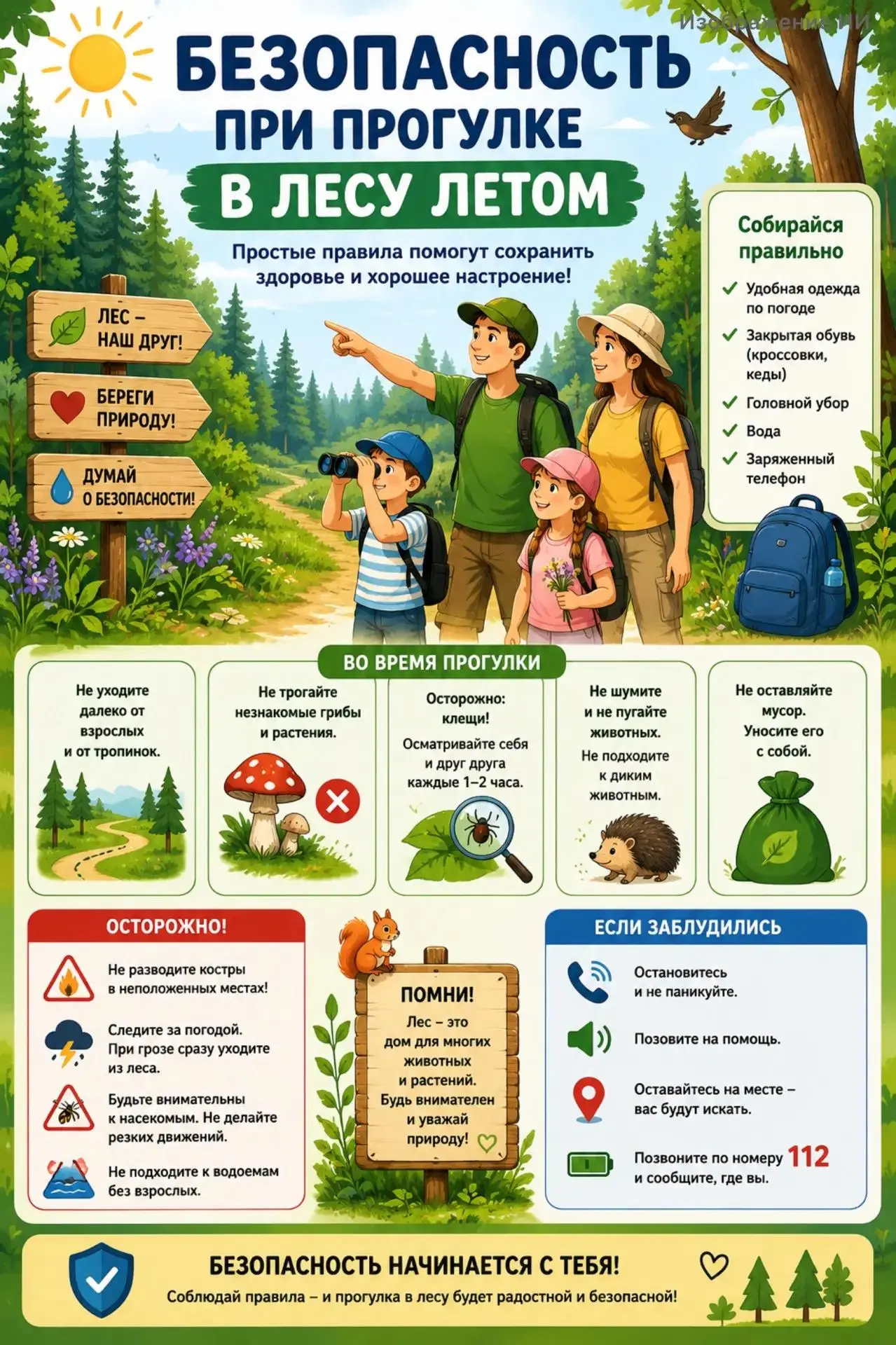 🌲 Впереди выходные, а значит многие семьи отправятся на прогулки в лес. Свежий воздух,...