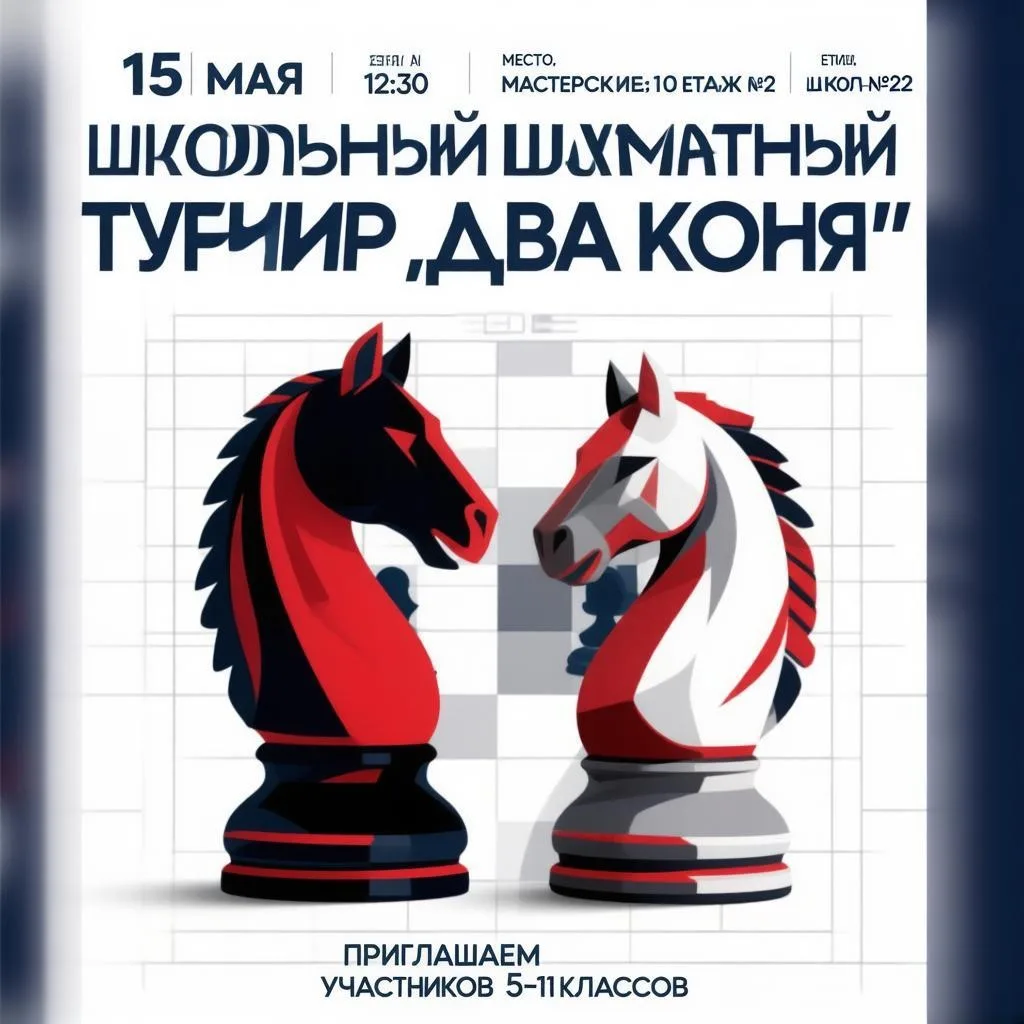 ♟️ Школьный шахматный турнир «Два коня» ♟️  Приглашаем учеников 5–11 классов принять участие в школь