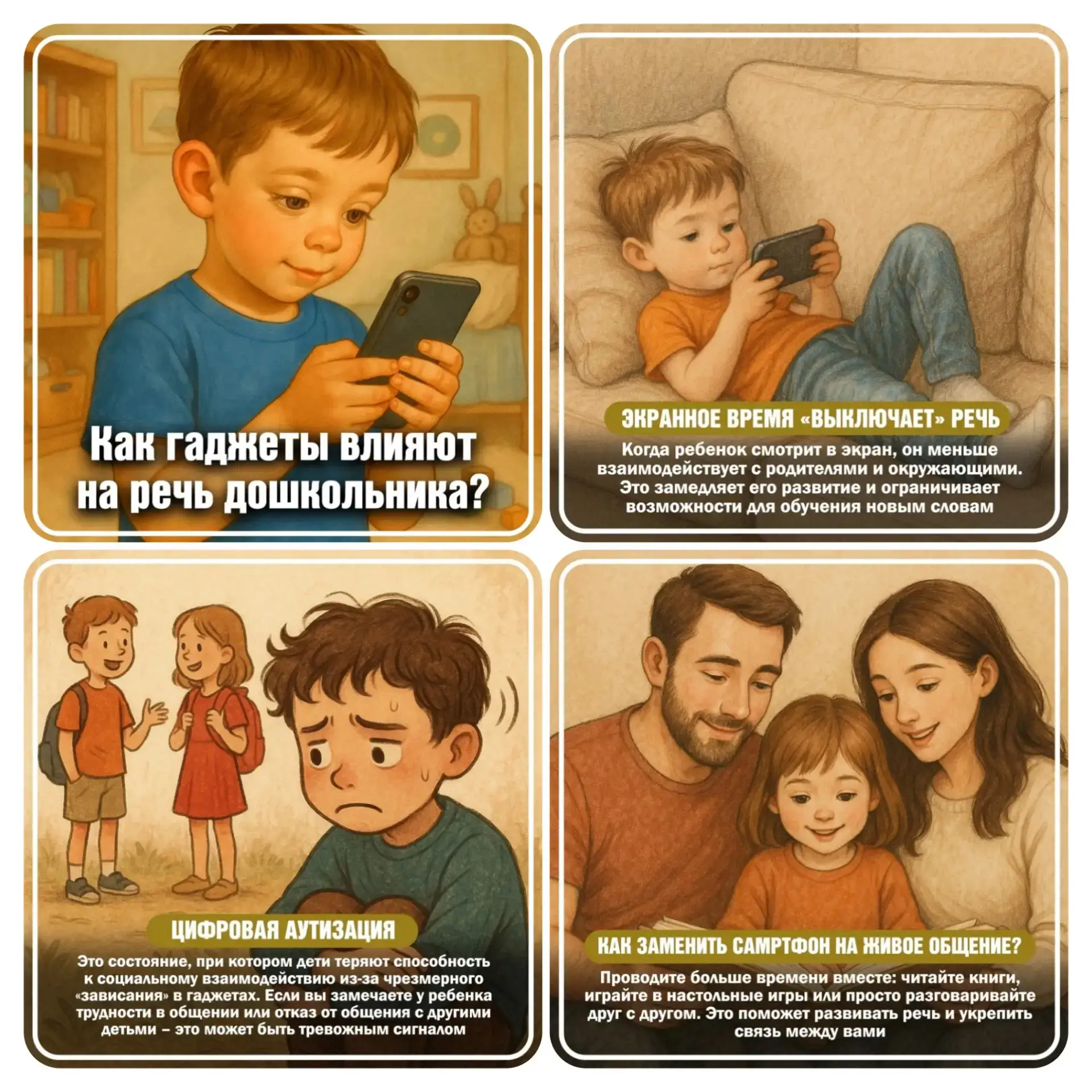 Экранное время и развитие речи у детей