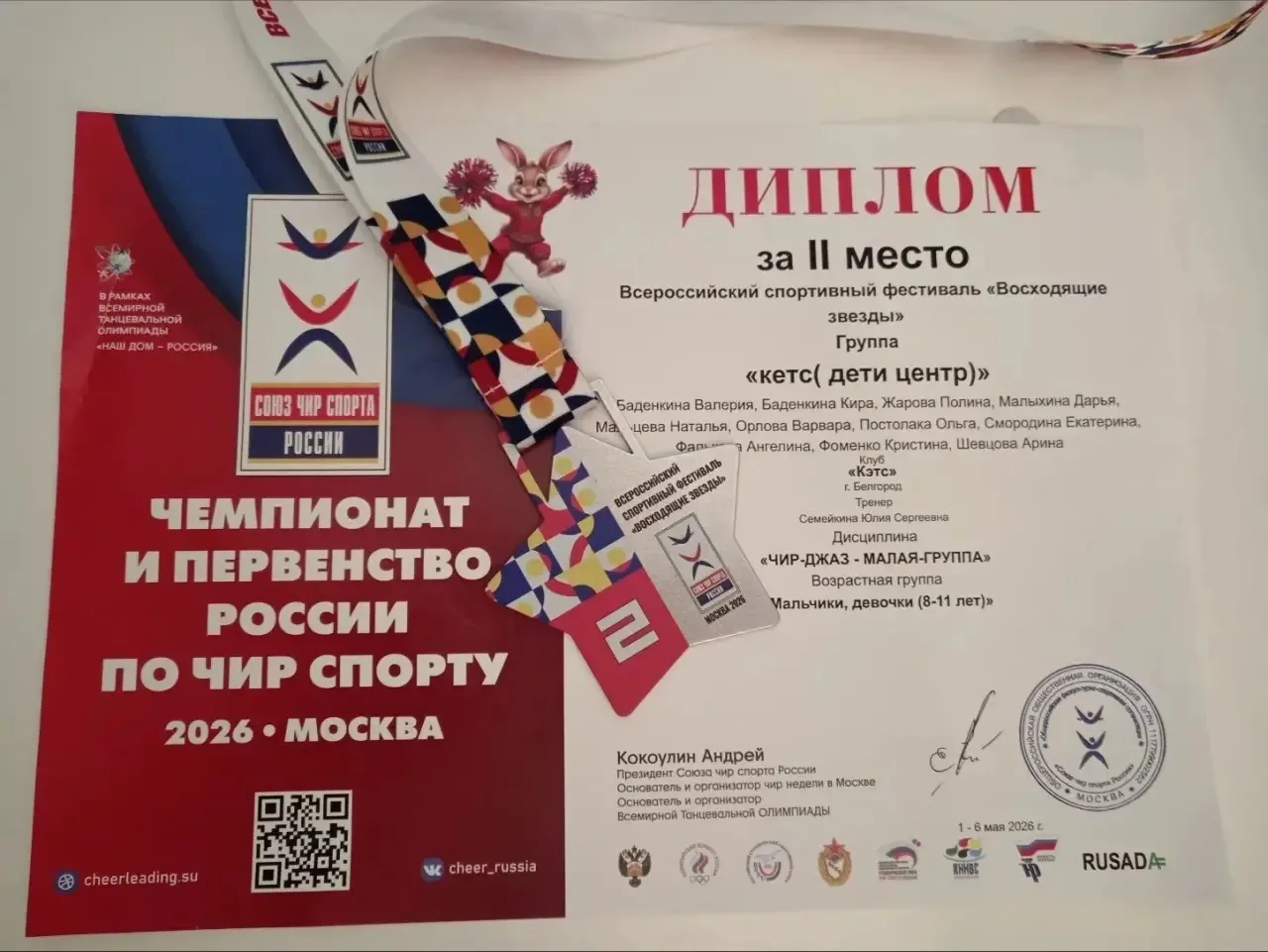 С 1 по 6 мая на Чемпионате России по чир спорту в Москве ученицы нашей школы Жарова Полина, Смородин