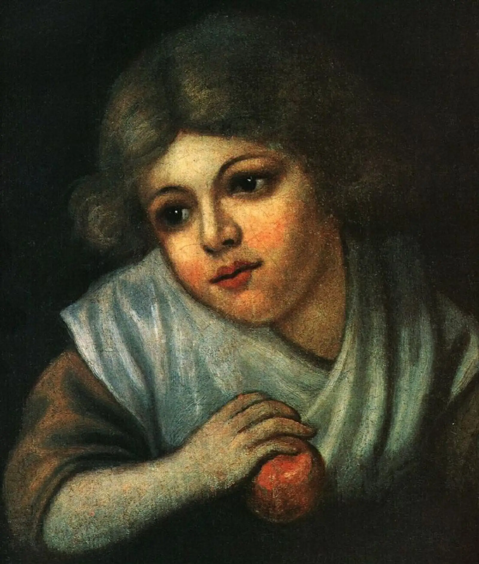 Автор этой картины «Девочка с яблоком» (1800-е) Василий Тропинин тянулся к рисованию с детства. Одна