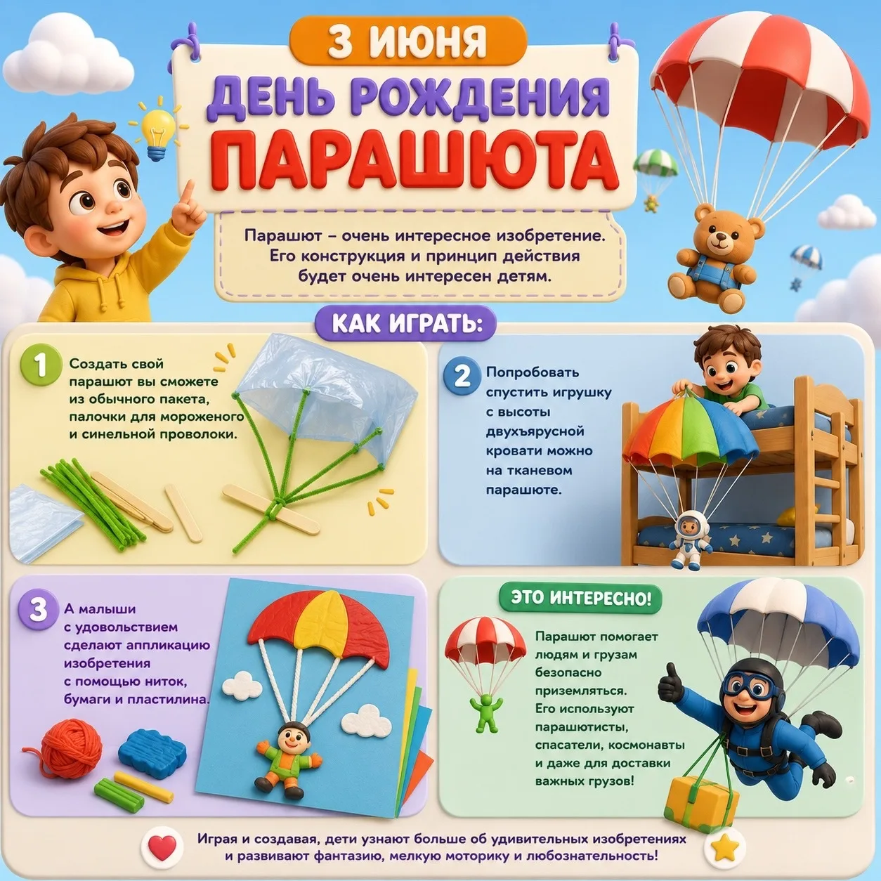 Необычный праздник отмечается сегодня - День рождения парашюта!