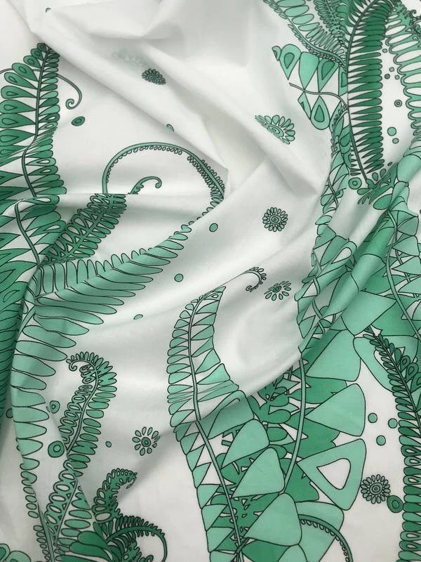 🌿Невероятный батист от ETRO с крупным тропическим принтом в виде крупных листьев в зел...