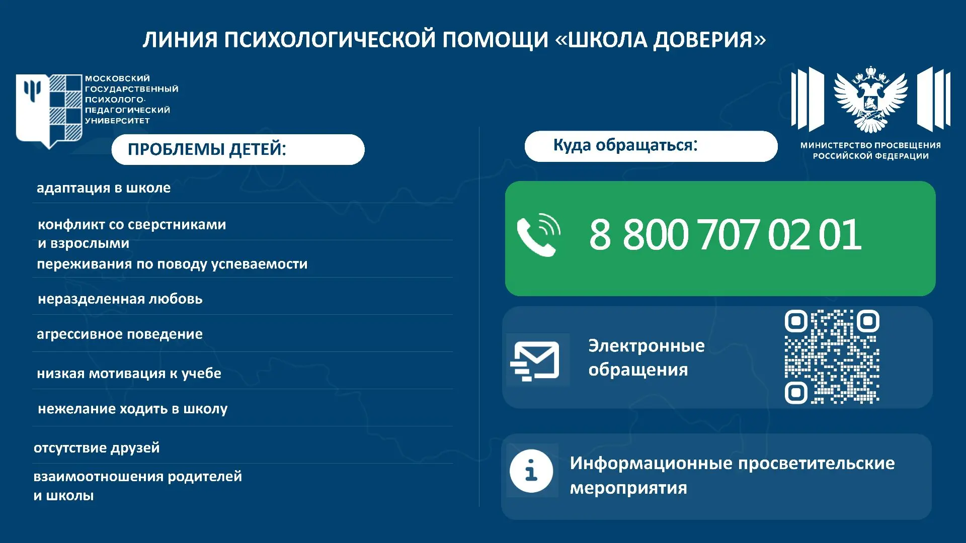 Линия психологической помощи «Школа доверия»: поддержка рядом