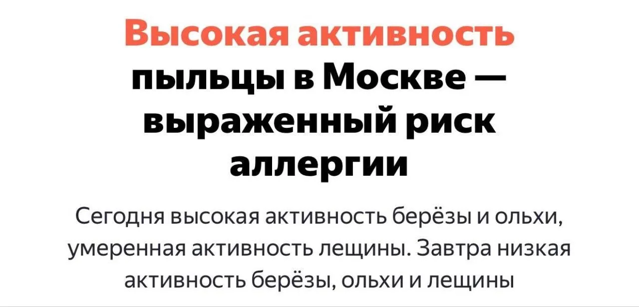 🤧 В Москве сегодня начался настоящий ад для аллергиков