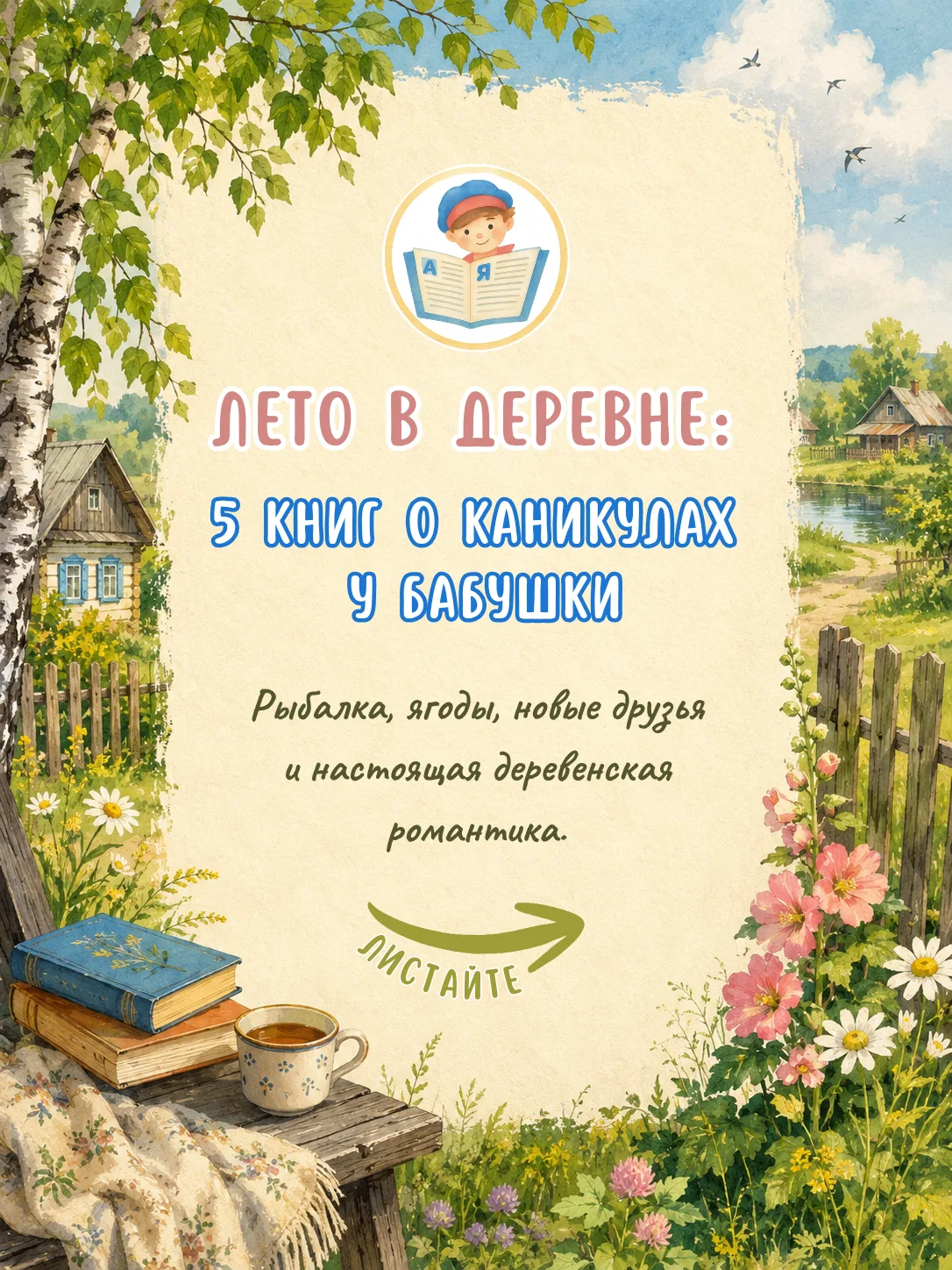 🌻 Лето в деревне: 5 книг о каникулах у бабушки