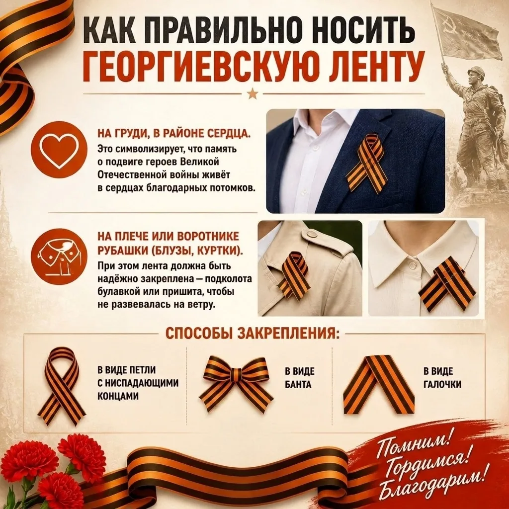 ️🎗Носите Георгиевскую ленту с уважением.