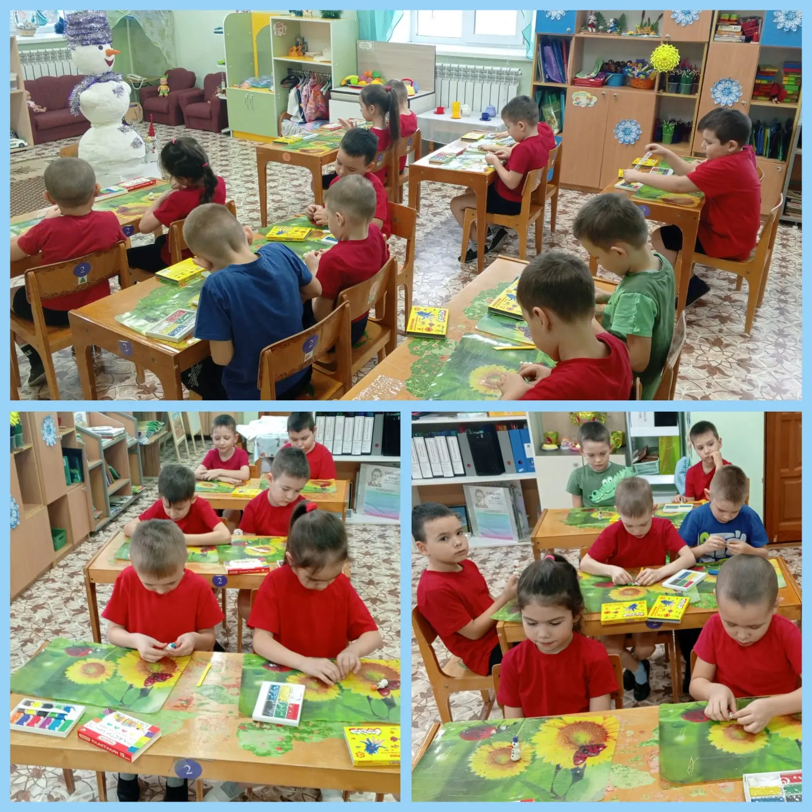 Мәктәпкә әзерлек төркеме балалары сәнгати - эстетик әвәләү шөгыльлендә кар бабай әвәләд...