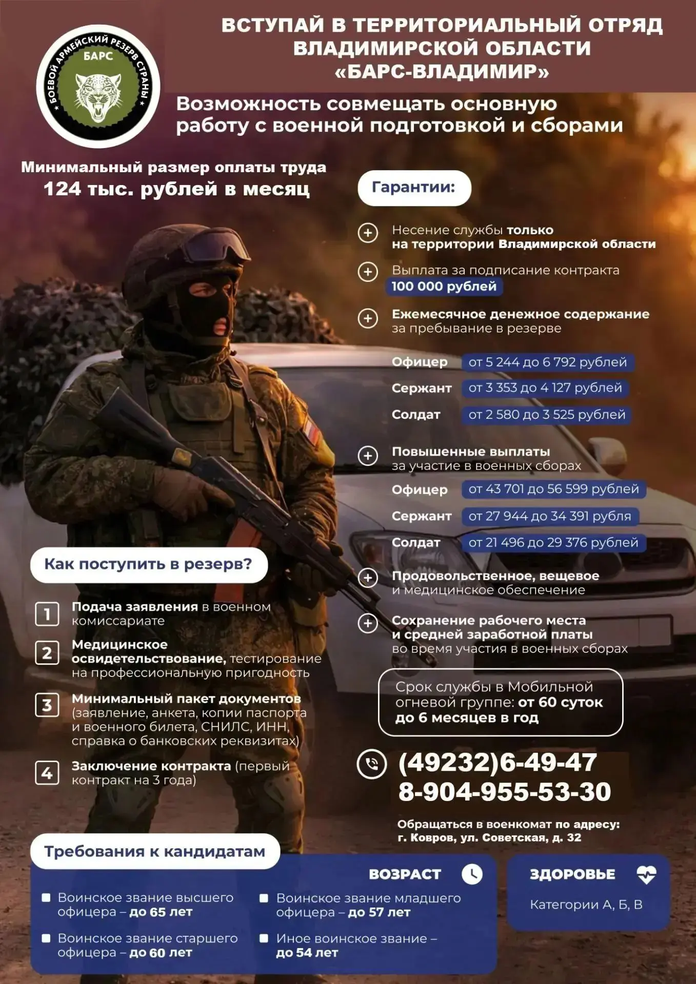 Приглашаются резервисты в БАРС