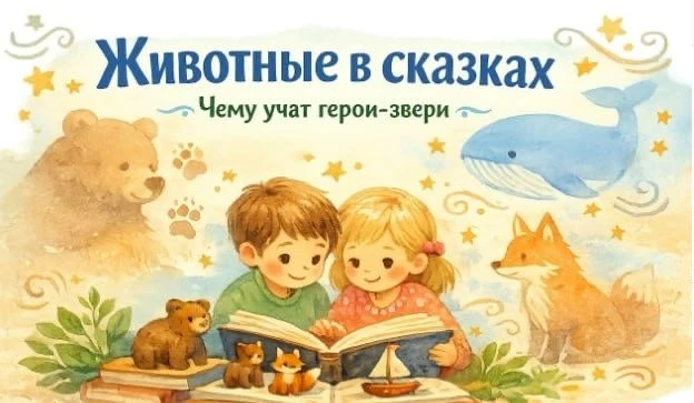 Для вас, родители: «Животные в сказках и реальная жизнь» 🐻📚

Сказки — это не просто развлечение, а