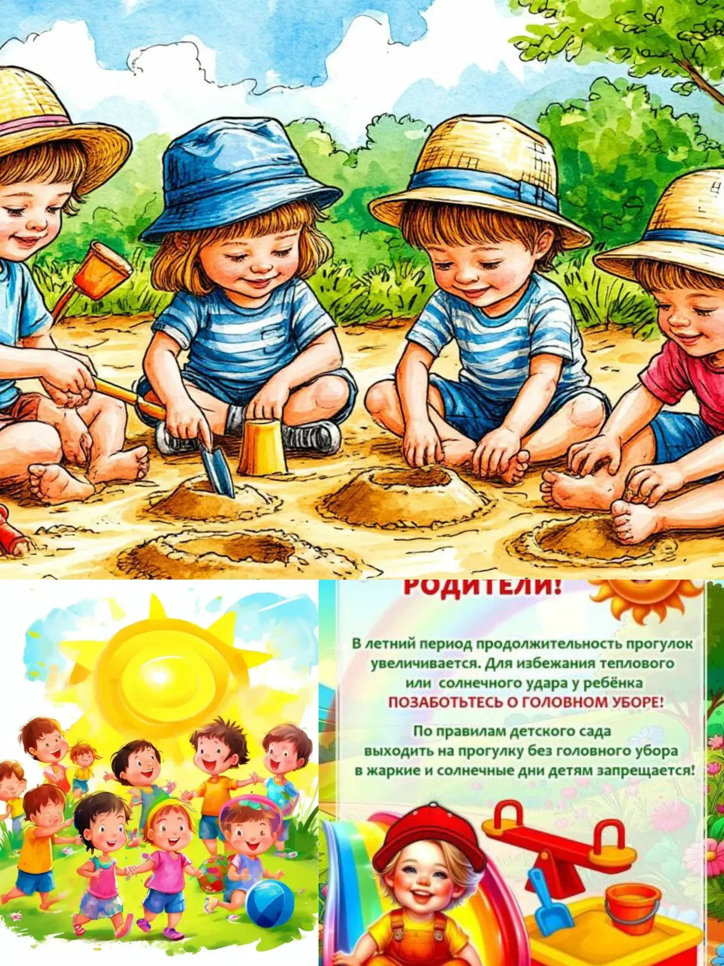 Лето, солнце и детский сад: почему важно гулять в панамке❗️❗️❗️❗️
Лето — это время, когда дети прово