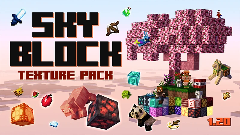 Skyblock Texture Pack

Этот набор текстур привносит яркую и элегантную эстетику, улучшая текстуры бл