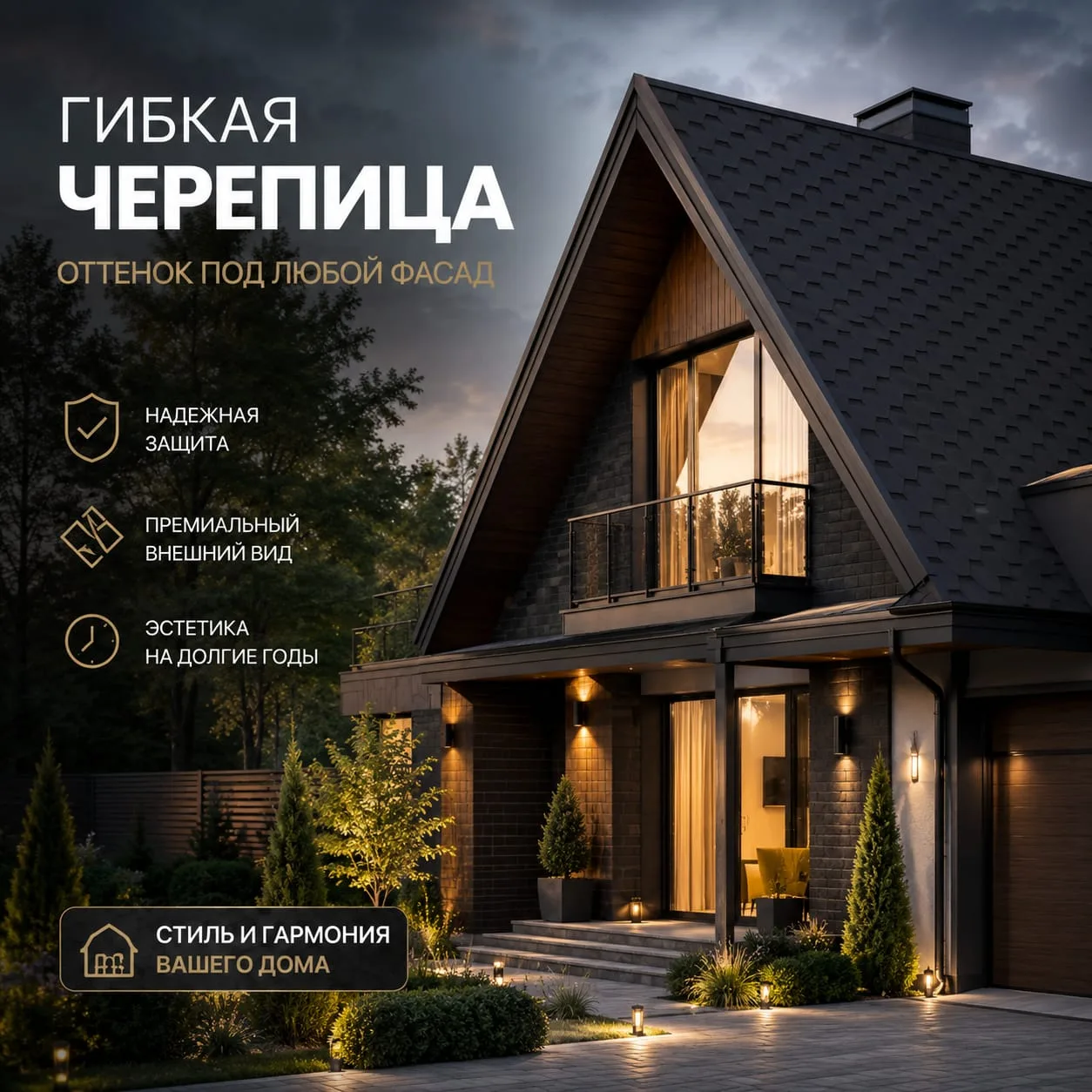 🏡 ГИБКАЯ ЧЕРЕПИЦА — ОТТЕНОК ПОД ЛЮБОЙ ФАСАД