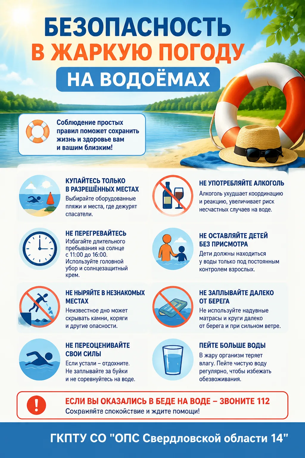 Безопасность на водоёмах в жаркую погоду: как избежать беды...