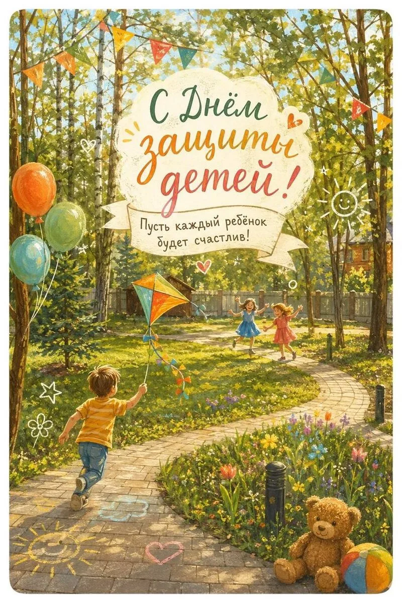 ✨ МКДОУ «Детский сад № 44» сердечно поздравляет всех детей с Международным днём защиты ...