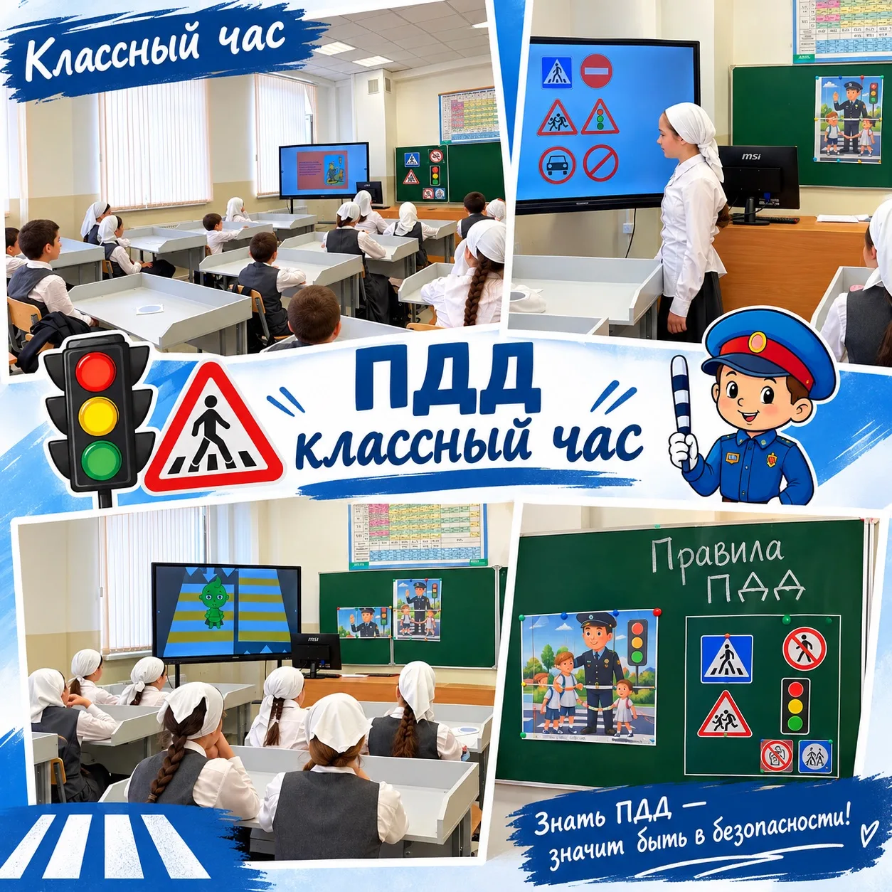 Сегодня в 6 классе прошел важный классный час, посвященный Правилам дорожного движения. 🚦