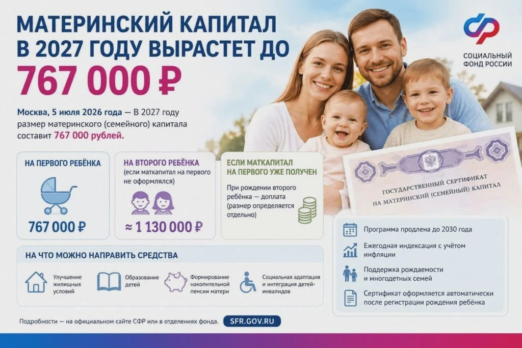 Пособия и маткапитал в 2027 году