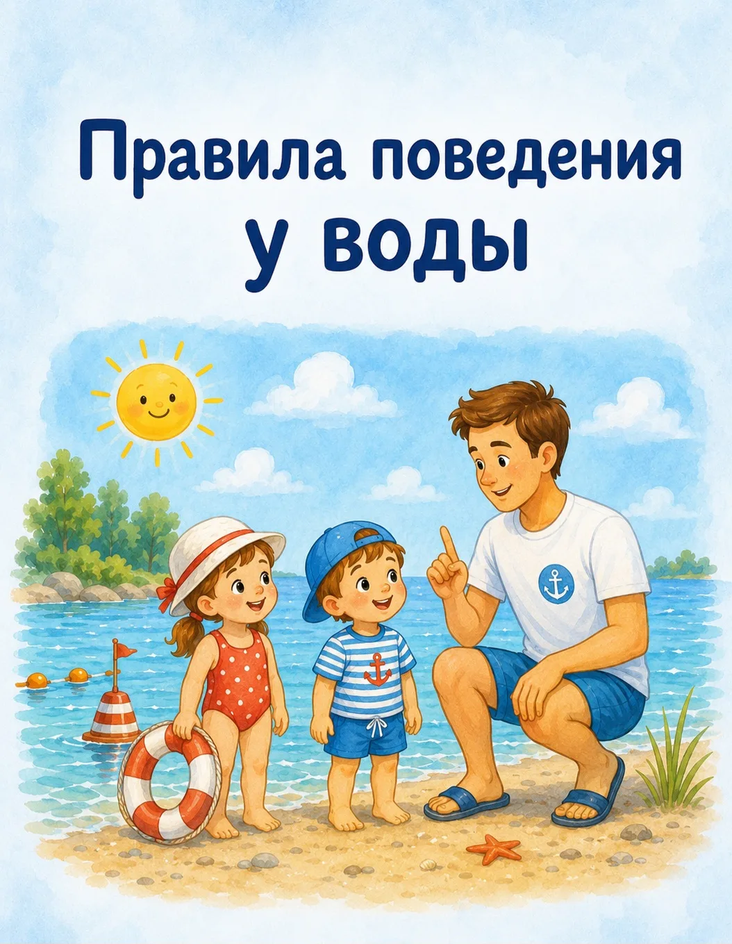 🏖️🌊 «Правила поведения безопасности на воде » : купаться только со взрослыми, не запл...