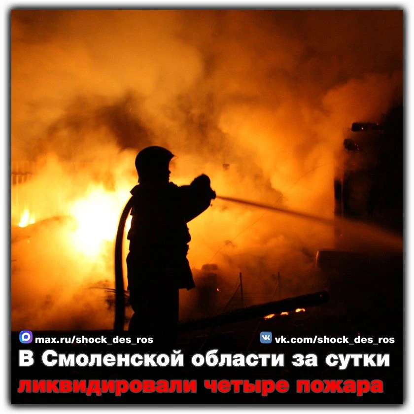 🔴 В Смоленской области за сутки ликвидировали четыре пожара  Пресс-служба ГУ МЧС России по Смоленско