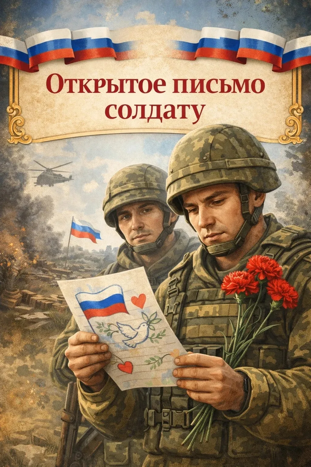 К дню Спасибо мы запустили Всероссийскую акцию "Открытое письмо солдату"