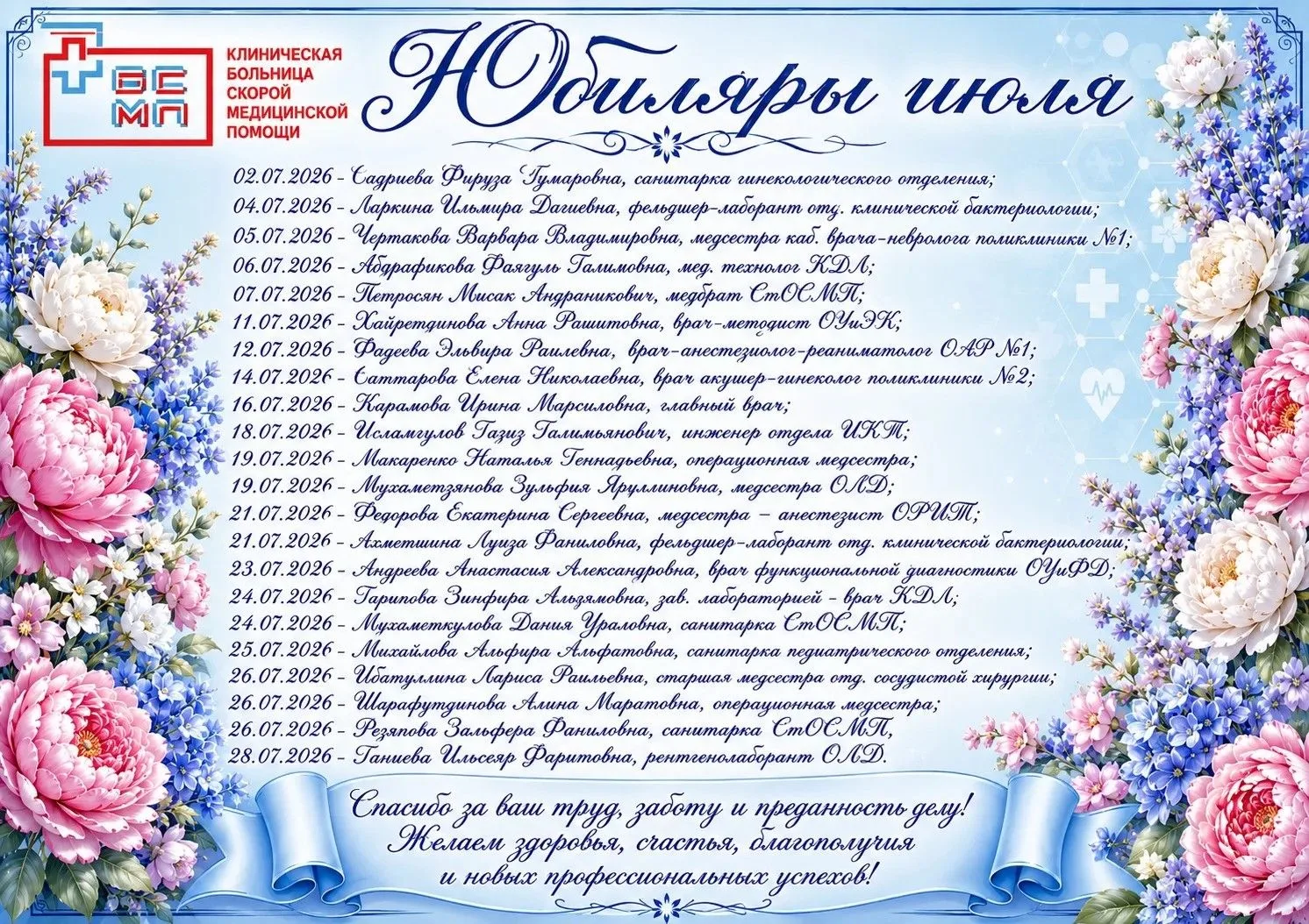 🌸ЮБИЛЯРЫ ИЮЛЯ🌸