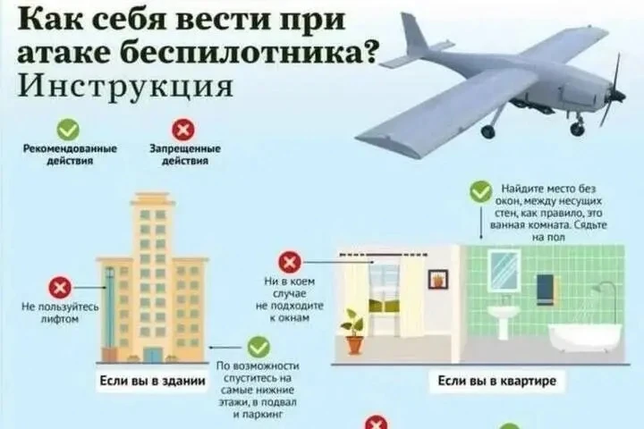 ⚠️ Внимание, жители! Что делать при угрозе атаки БПЛА ⚠️
