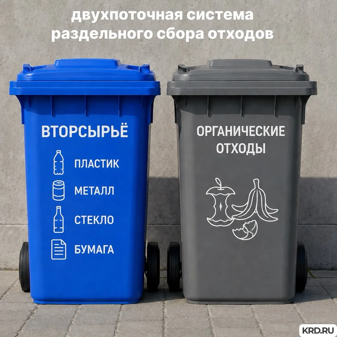 В Краснодаре готовятся к запуску двухпоточной системы раздельного сбора отходов