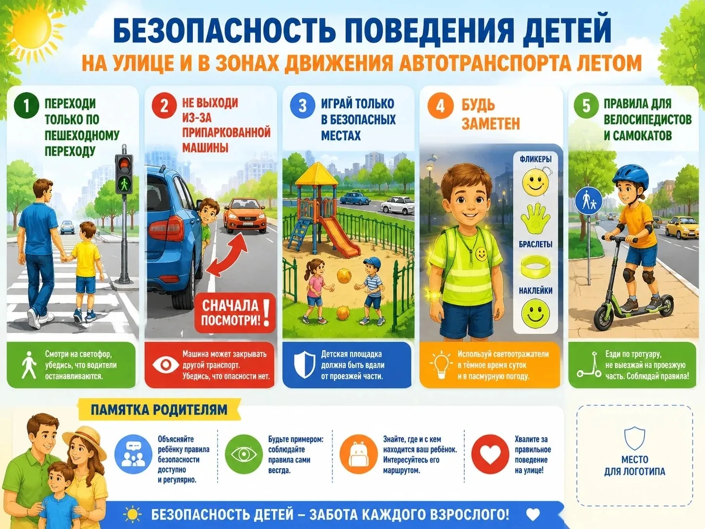 ☀ Лето — время прогулок, но и время повышенной опасности на дорогах. 🚗