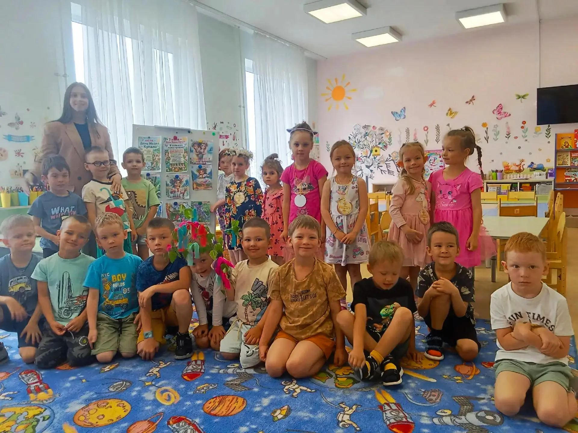 🌿✨ 7 июля — День Ивана Купалы ✨🌿
Сегодня в нашем детском саду ребята из "Вишенок" с воспитателем Е