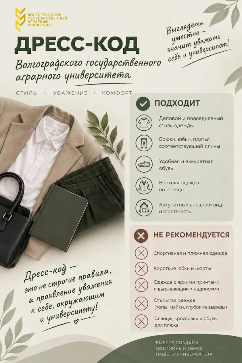 👔 ДРЕСС-КОД ВОЛГАУ: КАК ВЫГЛЯДЕТЬ УМЕСТНО И КОМФОРТНО?